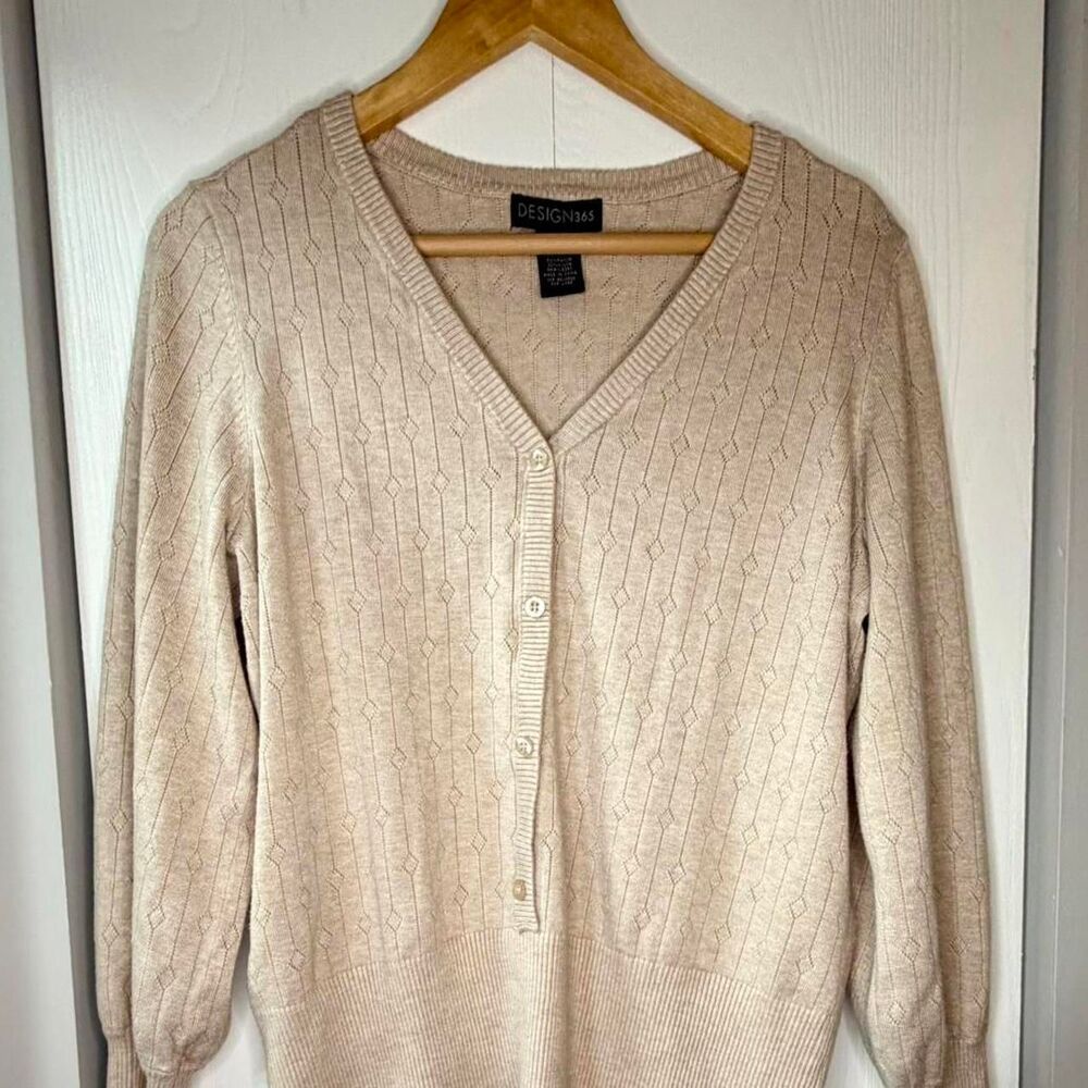 Unbranded Women's Cream and Tan Cardigan